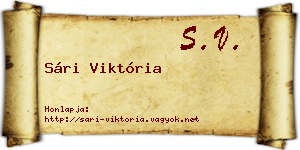 Sári Viktória névjegykártya